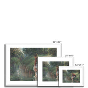 Woman Bathing Her Feet in a Brook Framed & Mounted Print