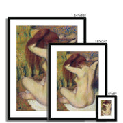 Woman Combing Her Hair Framed & Mounted Print