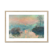 Sun setting on the Seine at Lavacourt Framed & Mounted Print
