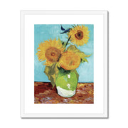 Vase with Three Sunflowers Framed & Mounted Print