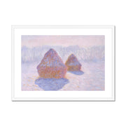 Haystacks (Effect of Snow and Sun) Framed & Mounted Print