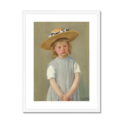 Child in a Straw Hat Framed & Mounted Print