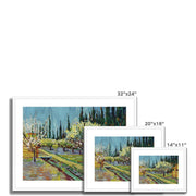 Orchard Bordered by Cypresses Framed & Mounted Print