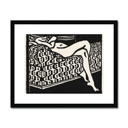Nude Girl Lying on a Sofa Framed & Mounted Print