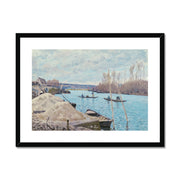 The Seine at Port-Marly, Piles of Sand Framed & Mounted Print