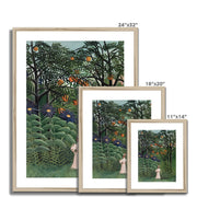 Woman Walking in an Exotic Forest (Femme se promenant dans une forêt exotique) Framed & Mounted Print