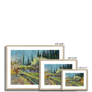 Orchard Bordered by Cypresses Framed & Mounted Print