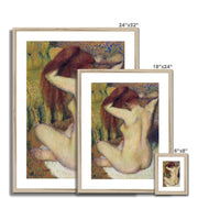 Woman Combing Her Hair Framed & Mounted Print