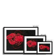 Lobster on Black Background Framed & Mounted Print