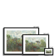 The Artist's Garden in Argenteuil, A Corner of the Garden with Dahlias Framed & Mounted Print