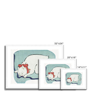 Japanese white cat Framed & Mounted Print