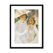 Woman with Collie Framed & Mounted Print