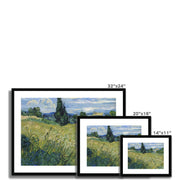 Green Wheat Field with Cypress Framed & Mounted Print