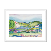 Mountain with Red House Framed & Mounted Print