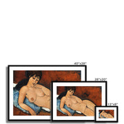 Nude on a Blue Cushion Framed & Mounted Print