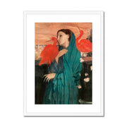 Young Woman with Ibis Framed & Mounted Print