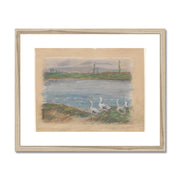 Four Geese by the River Framed & Mounted Print