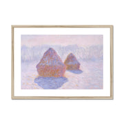 Haystacks (Effect of Snow and Sun) Framed & Mounted Print