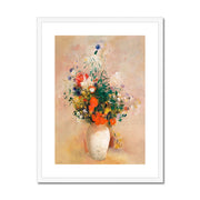 Vase of Flowers (Pink Background) Framed & Mounted Print