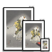 Actors in the Noh theater play Kokaji Framed & Mounted Print