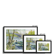 Fishing in Spring, the Pont de Clichy Framed & Mounted Print
