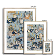 Famous Heroes of the Kabuki Stage Played by Frogs Framed & Mounted Print