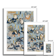 Famous Heroes of the Kabuki Stage Played by Frogs Framed & Mounted Print