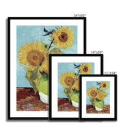 Vase with Three Sunflowers Framed & Mounted Print