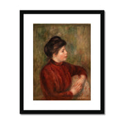 Woman Leaning on a Chair Framed & Mounted Print