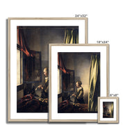 Girl Reading a Letter by an Open Window Framed & Mounted Print