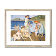 Bathers in Perros Guirec Framed & Mounted Print