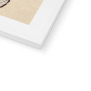 Woman, Full-Length Portrait, Standing, Facing Left, Holding Fan in Right Hand, Wearing Kimono with Check Design Framed & Mounted Print