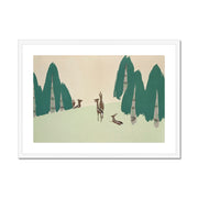 Deer from Momoyogusa–Flowers of a Hundred Generations Framed & Mounted Print