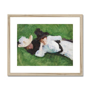 Two Girls on a Lawn Framed & Mounted Print