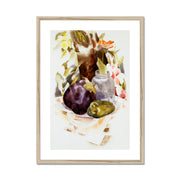 Eggplant and Green Pepper Framed & Mounted Print