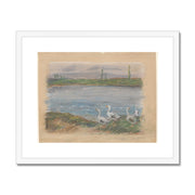 Four Geese by the River Framed & Mounted Print