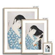Woman Combing Her Hair Framed & Mounted Print