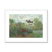 The Artist's Garden in Argenteuil, A Corner of the Garden with Dahlias Framed & Mounted Print