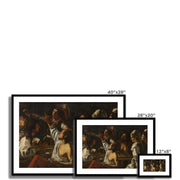 Card and Backgammon Players Framed & Mounted Print