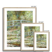 Bridge over a Pond of Water Lilies Framed & Mounted Print