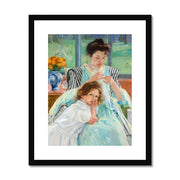 Young Mother Sewing Framed & Mounted Print