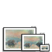 Sun setting on the Seine at Lavacourt Framed & Mounted Print