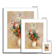 Vase of Flowers (Pink Background) Framed & Mounted Print