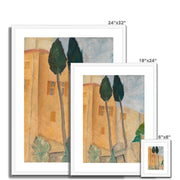 Cypresses and Houses at Cagnes (Cyprès et maisons à Cagnes) Framed & Mounted Print