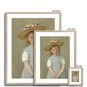 Child in a Straw Hat Framed & Mounted Print