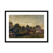 Farming Village at Twilight Framed & Mounted Print