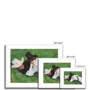 Two Girls on a Lawn Framed & Mounted Print