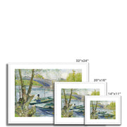 Fishing in Spring, the Pont de Clichy Framed & Mounted Print
