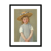 Child in a Straw Hat Framed & Mounted Print