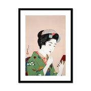 Woman Applying Rouge Framed & Mounted Print